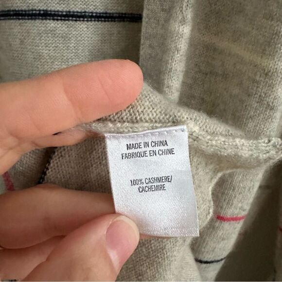 Theory 100% Cashmere Striped Cardigan - Picture 5 of 5